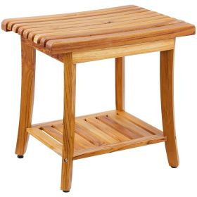 VEVOR Teak Shower Bench 20 x 14.3 x 17.9 in Wood Shower Stool Chair for Bathroom