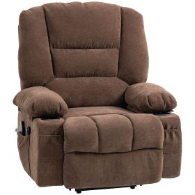 HOMCOM Power Lift Chair, Electric Recliner Chair with Vibration Massage, Heat, Side Pockets, Quick Assembly, Brown