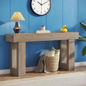 Long Console Table, Wooden Rectangular Sofa Table Behind The Couch