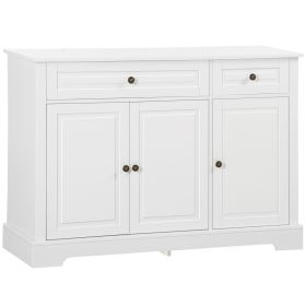 HOMCOM Sideboard Buffet Cabinet, Modern Accent Cabinet with 2 Drawers and Adjustable Shelves, Entryway Cabinet, White