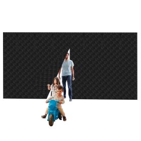 1Pc 16x7FT Magnetic Thermal Insulated Garage Door Curtain For Winter Two Car Garage Screen With Magnetic Closure 8 Roll Up Buckle Straps For Two (Option: Black-L)
