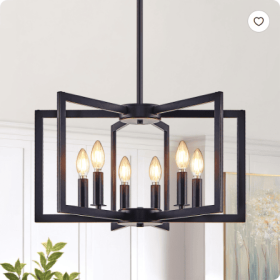 27Modern Golden Geometric 8Light Chandelier Industrial Metal Pendant Light Fixture For Living Room, Dining Room, Or Kitchen Bulb Not Included (Option: Gold-6LightBlack)