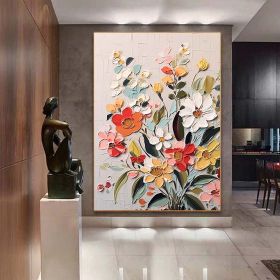 Hand Painted Oil Painting Original Floral Painting Abstract Flower oil Painting On Canvas Boho Wall Decor Large Textured Wall Art Custom Living r (style: 01, size: 50x70cm)