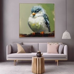 Hand Painted Oil Painting Original Colorful Animal Oil Painting On Canvas Bird Oil Painting Blue Bird Painting Impasto Original Art Animal Wall A (style: 01, size: 70x70cm)
