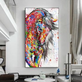Handmade Oil Painting Canvas Wall Art Decoration Modern Animal Home Entryway Living Room Bedroom Luxurious Decoration Painting (style: 02, size: 90x120cm)