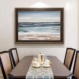 Large Original Blue Ocean Seascape Oil Painting Beach Canvas Painting Sea Abstract Painting Contemporary Seascape Wall Art for Living room (style: 01, size: 80x120cm)