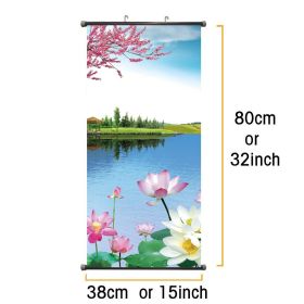 US Cloth Hanging Painting Decoration Artwork Picture Non Fading Lake Mountain Nature Scenerys Modern Landscape Poster Custom Art Canvas Print Wal (hua: #3 / Lotus in the lake)