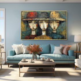 Original Little Girls Oil Painting on Canvas Large Wall Art Abstract Figure Painting Texture Wall Art Modern Wall Decor for Living Room (style: 01, size: 80x120cm)