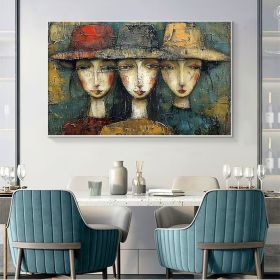 Original Little Girls Oil Painting on Canvas Large Wall Art Abstract Figure Painting Texture Wall Art Modern Wall Decor for Living Room (style: 01, size: 120x160cm)