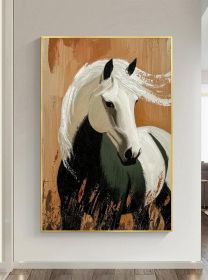 Large Original Horse Oil Painting on Canvas Abstract 3D Textured Horse Wall Art Gifts for Horse Lovers Custom Sofa Background Wall Decor (style: 01, size: 120x160cm)