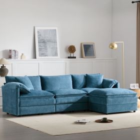 [VIDEO]103.5" Chenille Modular Sectional Sofa with Deep and Wide Seat,L Shaped Cloud Couch Set with Double Cushions,4 Seat Sofa with Movable Otto (Color: as Pic)